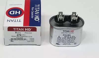 TitanHD POC5A American-Made HVAC Oval Motor Run Capacitor. 5 MFD/UF 370 Volts • $8.57