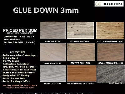 Luxury Vinyl Planks Flooring Diy Waterproof Commercial Plank Timber Look Floors • $28