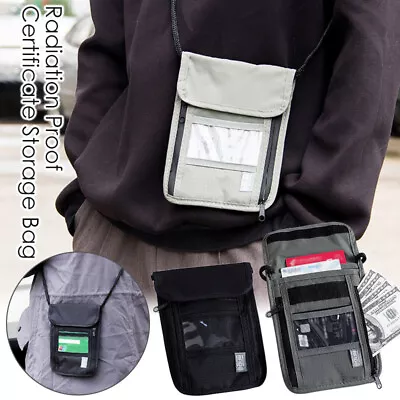 RFID Blocking Travel Anti Radiation Wallet Neck Shoulder Phone Bag Case Pouch • £9.47