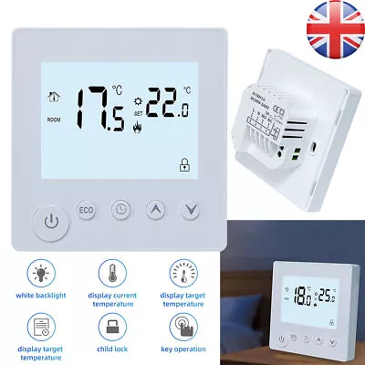 Digital Underfloor  Heating Thermostat Room Controller Gas Boiler Sensor UK • £14.63