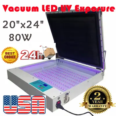 US Stock 20  X 24  Screen Printing Vacuum LED UV Exposure Unit Precise 110V 80W  • $591.16