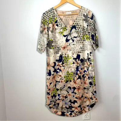 Megan Park Silk Floral Lightweight Oversized Shift Dress • $68