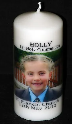 First Holy Communion Personalised Candle With Own Photo By Cellini Candles • £19.99