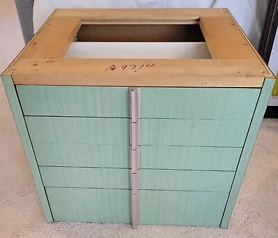 Vintage Green  5 Drawer Dental Cabinet White Metal Enamel Drawers • $356.25