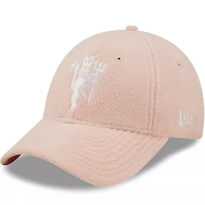 New Era Womens Manchester United Football 9FORTY Borg Baseball Cap Hat - Pink • £16.25