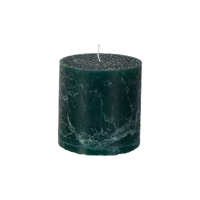 Dark Green Pillar Candle Coloured Chunky Church Candle Rustic Large Candle • £9