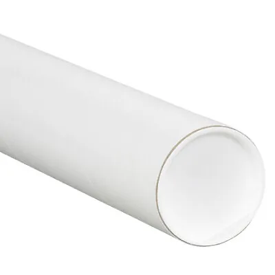 Pack Of 15 White Mailing Tubes 4x36  Secure Caps For Shipping • $102.33
