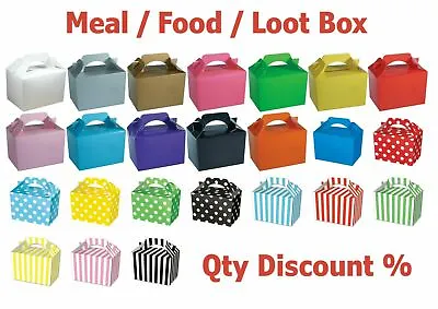 £20.99 • Buy Coloured Party Boxes Children Kids Food Loot Lunch Gift Bags Birthday Box Bags