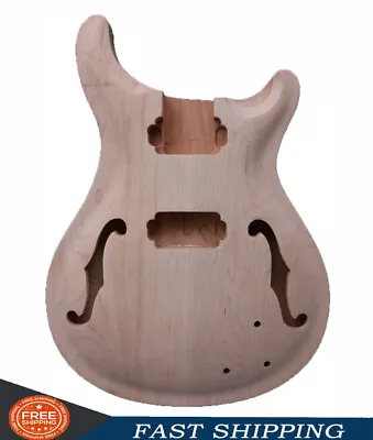 DIY Electric Guitar Body Unfinished Mahogany Maple Cap Semi-Hollow Guitar Bodies • £88.99