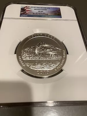 2010 P 5 Oz Silver 25c Mount Hood Ngc Sp 69 • $375