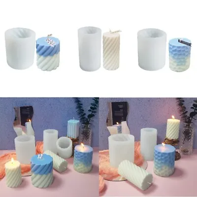 3D Candle Molds Pillar Silicone Soap Molds Geometry DIY Craft Wax Making Moulds • $19.19
