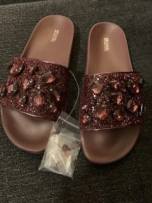 Michael Kors Ladies Bling Slide Sandals Size 10 • $39.99