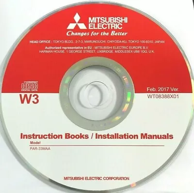 Instructions / Installation Manual (CD-ROM ONLY) For PAR-33MAA  / WT08388X01 W3  • $6.90