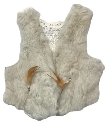 Vintage Rino & Pelle Womens Rabbit Fur Waistcoat Jacket Small / Medium • £22