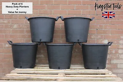 5x Heavy Duty 30L Plant Pots - Large Size 40cm / 15.7  Potato Bucket Grow Tub • £23.99