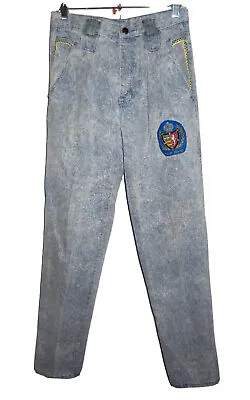 Vintage 1980s Troop Denim Jeans Mens 28 X 33 1/4 Acid Wash Urban Hip Hop Pleated • $38.25