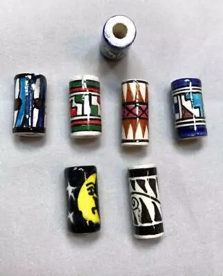 £22 • Buy Hair Beads, Crafts, Jewellery, Glazed Clay BEADS  Hand Painted In Peru TUBE Mix