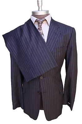 Paul Smith The Westbourne Gray Pinstripe Two Button Wool Suit Flat Hemmed 44L • $119.99