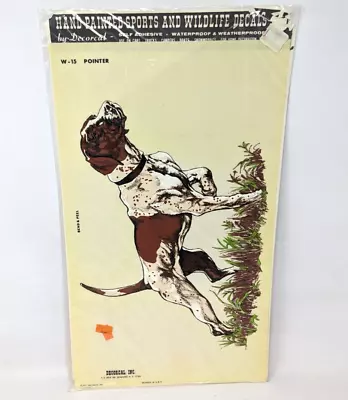 New Vintage 1977 Decorcal Hand Painted Sports & Wildlife Pointer Dog Decal A24 • $14.99