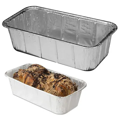 100 Pk Aluminum Foil Loaf Pans 2Lb Disposable Bake Premium Bread Tins Container • $35.98