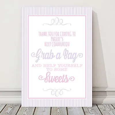 Sweet Table Candy Buffet Sign Christening Baptism Holy Communion Pink Blue CH1 • £5.50