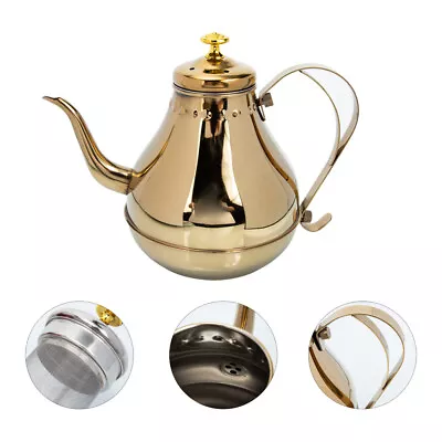 Large Capacity Metal Coffee Stainless Steel Teapot Vintage • £21.19