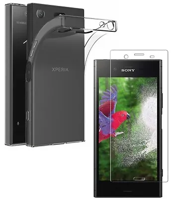 For SONY XPERIA XZ1 COMPACT CLEAR CASE + TEMPERED GLASS SCREEN PROTECTOR COVER • $9.69