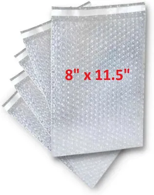 100 Pack 8x11.5 Bubble Pouches Out Bags Wrap Cushioning Self Seal Clear Shipping • $27.77