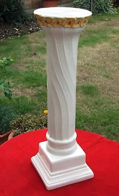 White Ceramic JARDINIERE Plant Pot / Aspidistra Stand. 62cm High • £34.99