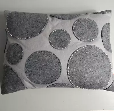 CIRCLES Cushion COVER Grey/Charcoal Rectangle Shaped Sofa Boudoir Throw 16 X 12  • £17.99