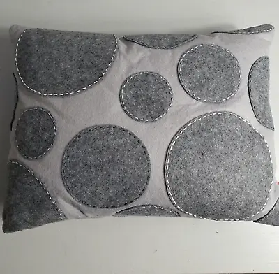 CIRCLES Cushion Filled Grey/Charcoal Rectangle Shape Sofa Boudoir Throw 16 X 12  • £22.99