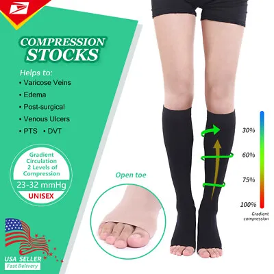 Medical Compression Stockings Nurses Maternity Flight Travel Men Women DVT Socks • $22.59