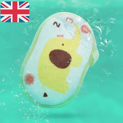 Newborn Baby Kids Shower Bath Sponge Cartoon Body Wash Cleaning Towel Toddler • £5.39