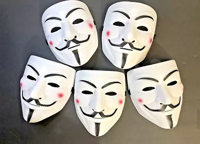 V Is For Vendetta Mask Guy Fawkes Halloween NEW 5 Pack • $33.99