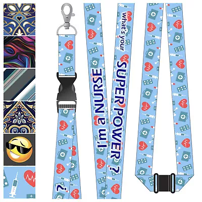 Nurse Superpower Slogan Lanyard Neck Strap With Card/Badge Holder Or Key Ring • £3.49