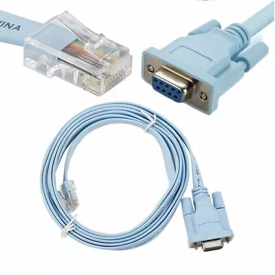 9Pin DB9 RS232 Serial RJ45 Computer Console Cable Ethernet Adapter Networking • £4.07