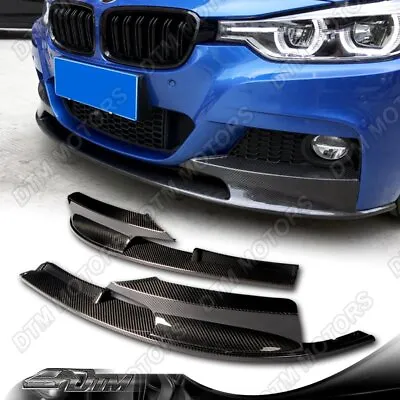 Real Carbon Fiber Front Bumper Body Kit Lip For 2012-2018 BMW F30 M-Sport M-Tech • $211.99