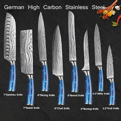 $90.93 • Buy Kitchen Knives Set Stainless Steel Japanese Style Damascus Pattern Chef Knives