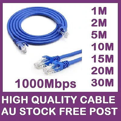 CAT6 Ethernet Network Cable Lan 0.5m 1m 2m 3m 5m 10m 15m 20m NBN Router XBOX PS4 • $6.99