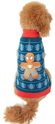 NWT Marvel Comics Spider-Man Gingerbread Man Dog & Cat Sweater Size S Christmas • $16.37