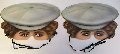 2 Vintage Madame Tussauds Victorian Paper Face Masks ~ Extremely Lifelike ~ • $14.99