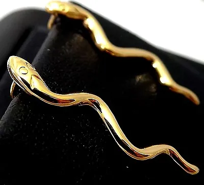 18k Gold Dipped 925 Sterling Silver Crawler Climber Snakes EarPin Earrings NEW • $60
