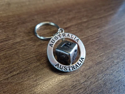 Keyring - Australia Spinning Dice Solid Metal • £7.99