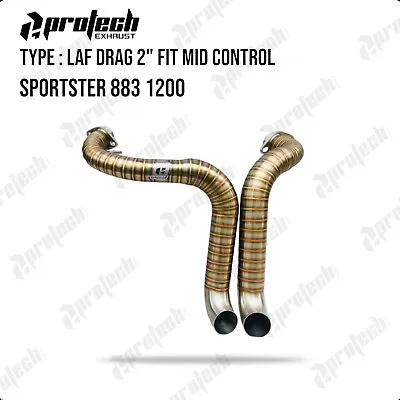 L.A.F Pipes Drag 2  Exhaust Fits Harley Davidson Sportster XL 883 1200 • $234