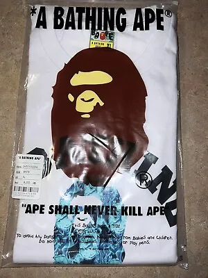 Bape Bathing Ape Head White T Shirt Size XL  Authentic College Tee • $85