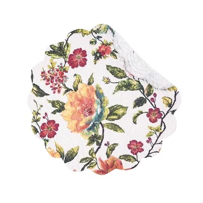 C & F  Summer Floral  Round Quilted Placemat  ~~ FREE SHIPPING ~~  NEW • $10.95