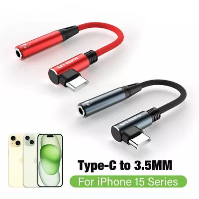 90° Type C USB C To 3.5mm Headphone Jack Aux Audio Adapter For IPhone 15 Samsung • $8.96