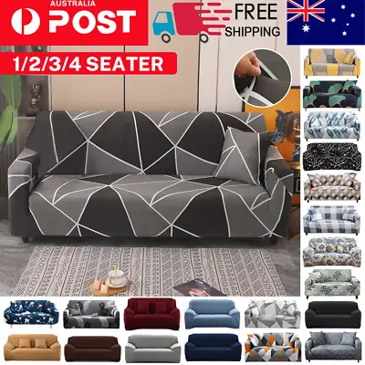 Sofa Covers 1/2/3/4 Seater High Stretch Lounge Slipcover Protector Couch Cover • $12.69