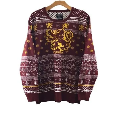 $44.84 • Buy Harry Potter Red Yellow Knit Gryffindor Crest Holiday Sweater Mens 2X Christmas