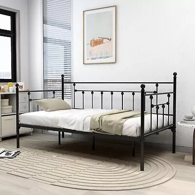 Twin/Gold/Black/White Frame Mattress Foundation Strong Steel Slats Support • $122.23